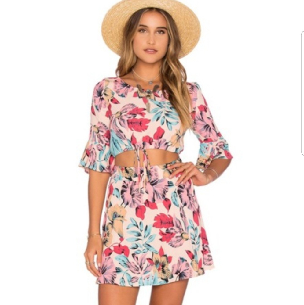 For Love and Lemons floral mini skirt